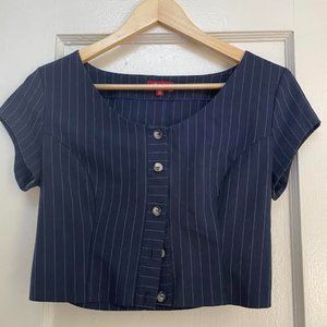 STAUD Sample Crop Top Button Down